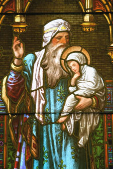 Baby Jesus stained glass window