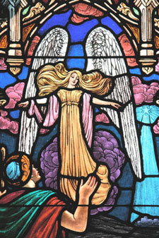 angel stained glass window